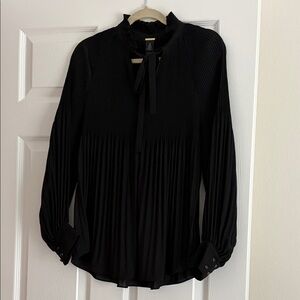 Chico's Black Label Black Pleated Blouse